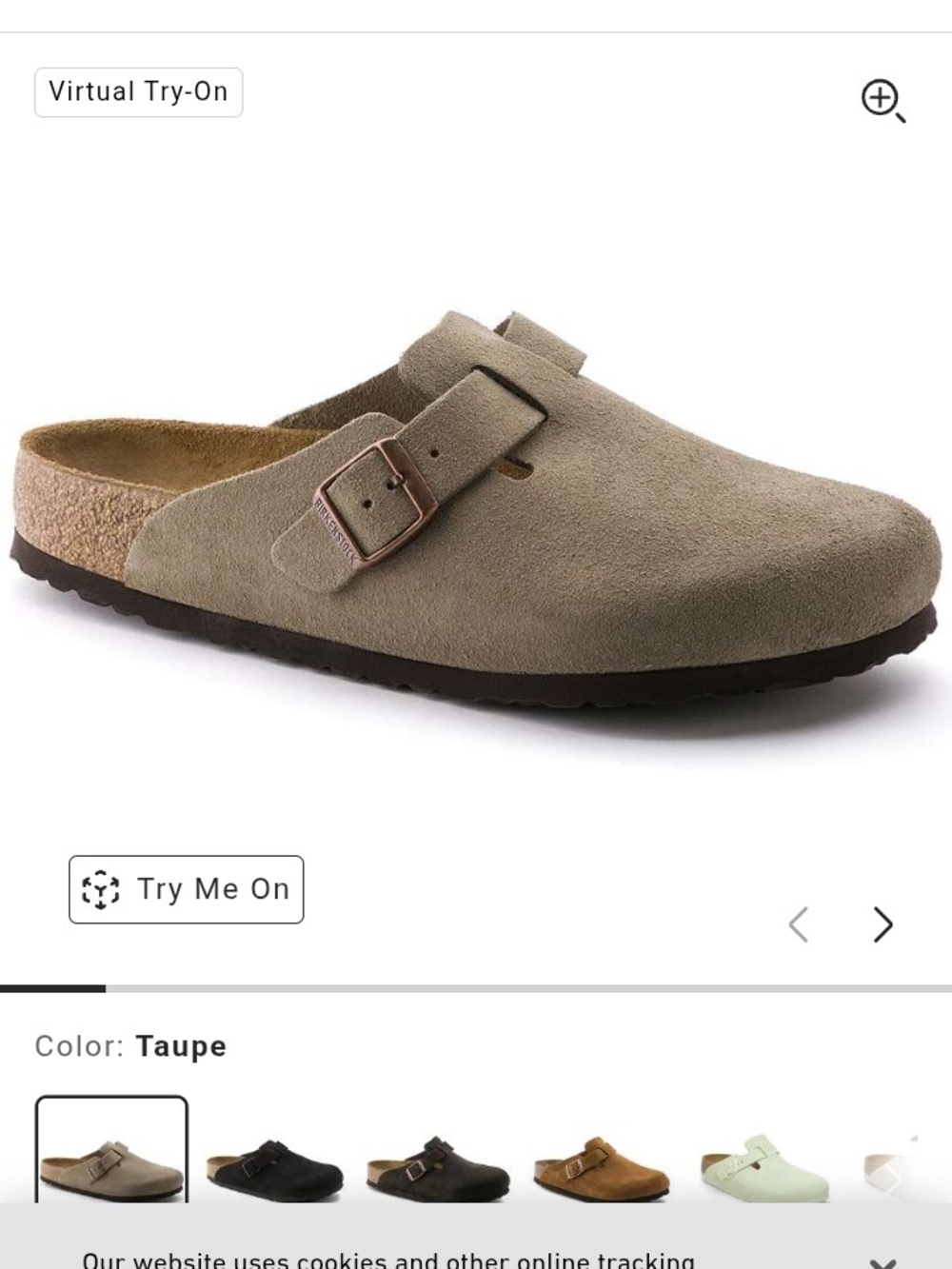 Birkenstock Originals* Classic Taupe Suede Slip-On Mule with Buckle